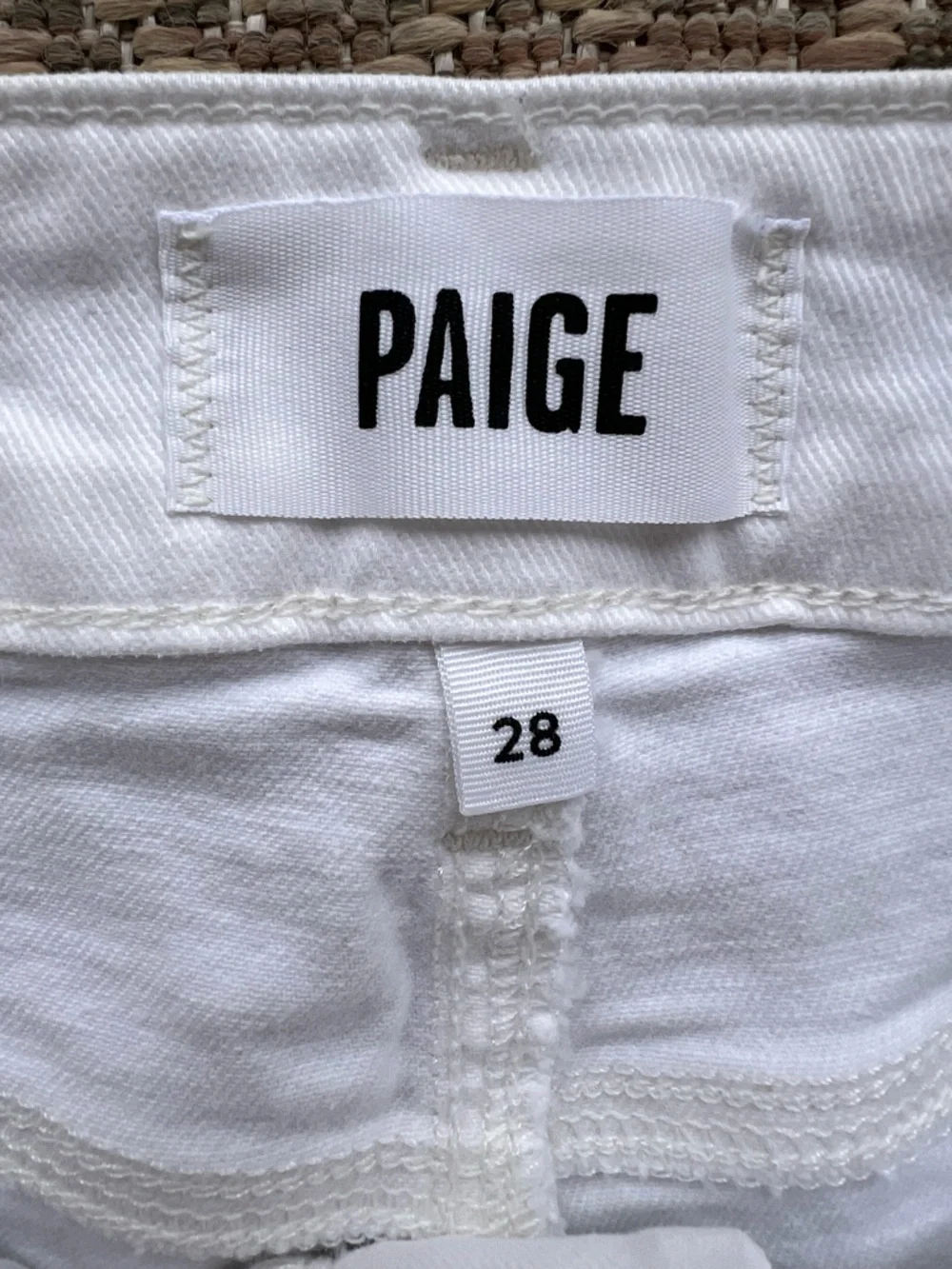 Paige Sasha Ankle Wide Leg Jeans‎ White Ivory Womens Size 28 Cropped Cuffed